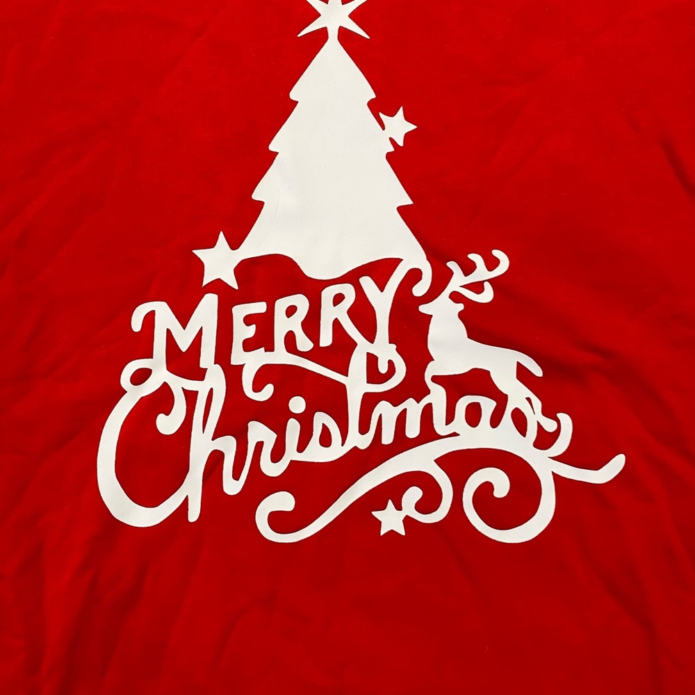 Patpat Women Christmas Letters Print Long-sleeve Casual Red Sweatshirt / Top - Picture 7 of 8